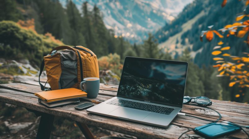 Portable mobile hotspot device for reliable internet access while working remotely on the road
