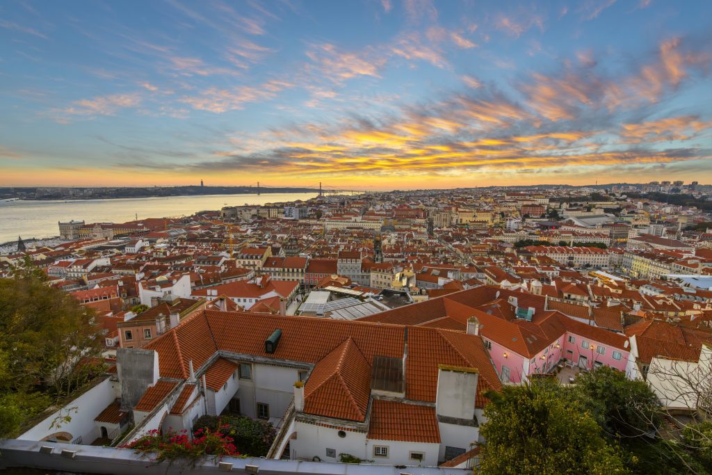 Panoramic view from São Jorge Castle in Lisbon, Portugal