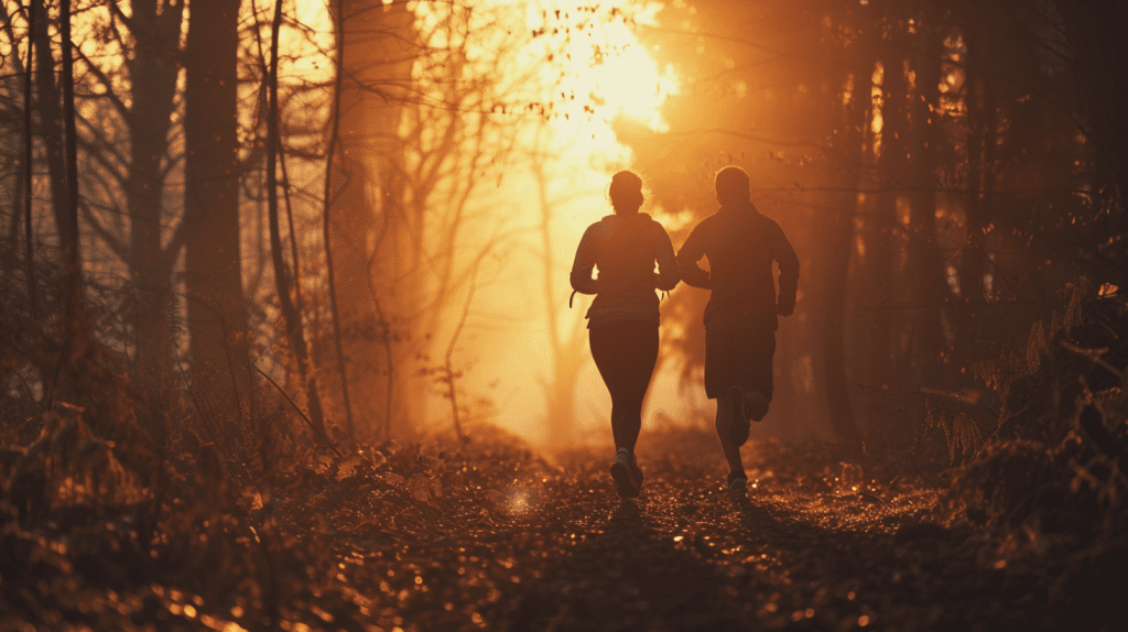 Traveler staying healthy on the road with exercise and healthy eating. Fitness travel.